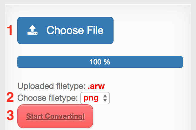 How to convert ARW files online to PNG